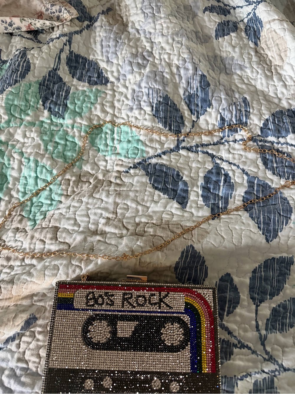 Multicolor '80s Rock Cassette Rhinestone Crossbody - Picture 3 of 4